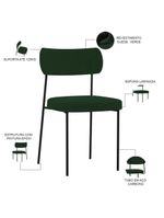 Kit 06 Cadeiras Sala de Jantar L02 Suede Verde Musgo