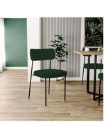 Kit 06 Cadeiras Sala de Jantar L02 Suede Verde Musgo