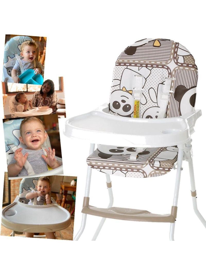 Cadeira De Alimentação Galzerano Portátil Para Bebê Alta Nick 5025 Até 23kg Panda