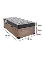 Cama Box Baú Solteiro Sintético + Colchão De Espuma D33 Serene 88cm Bege