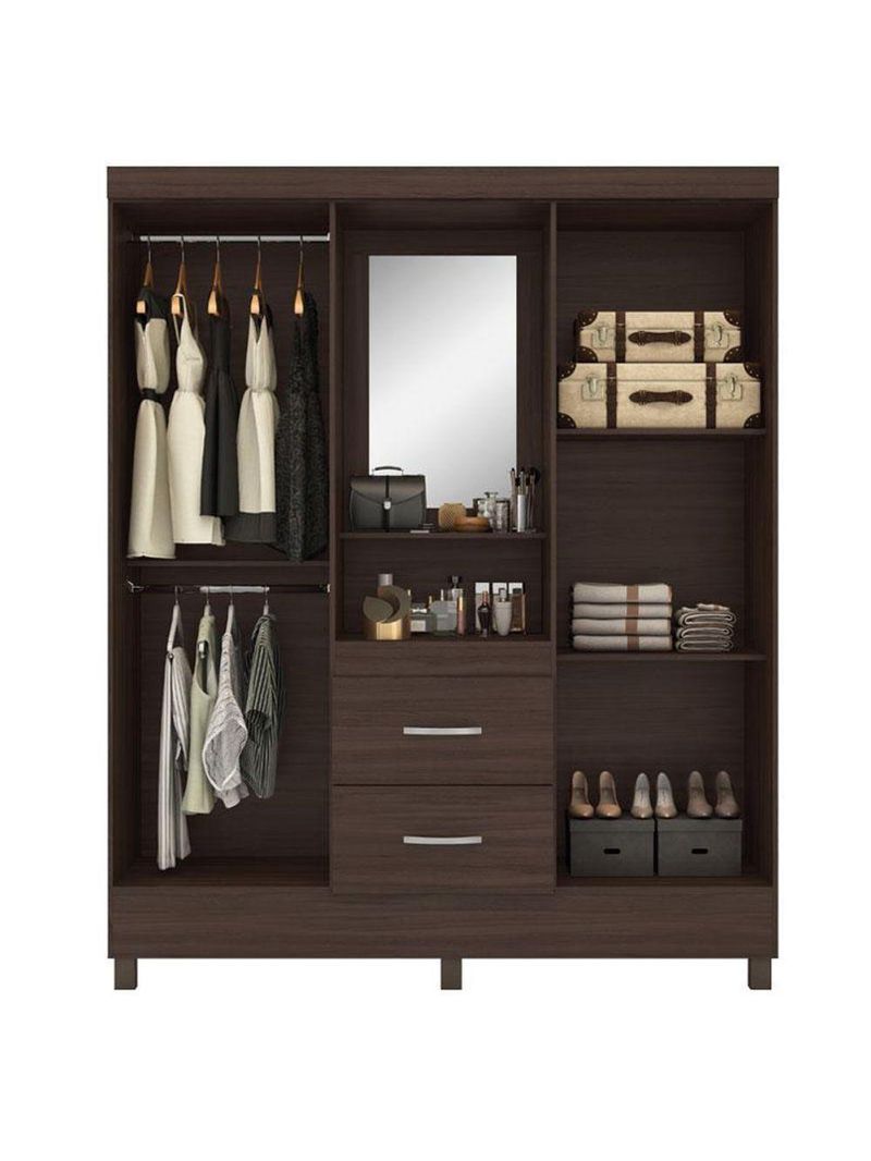 Guarda Roupa Casal Capelinha Lord Café - Demóbile