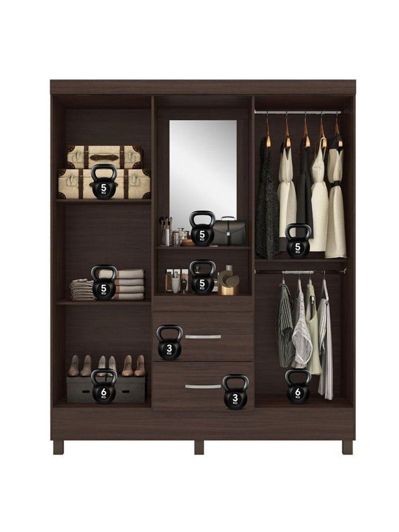 Guarda Roupa Casal Capelinha Lord Café - Demóbile