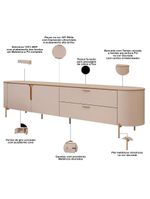 Rack Para Sala de Estar 75 Pol Orgânico Dion D05 Off White - Lyam Decor