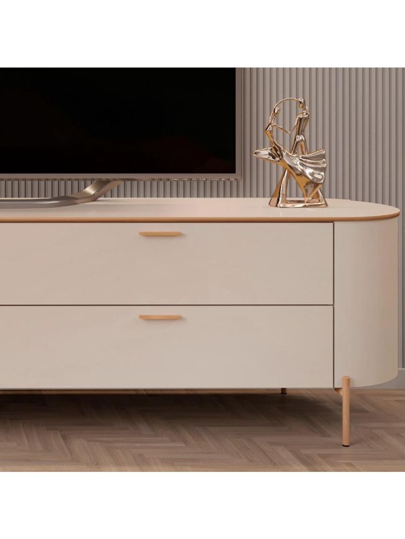 Rack Para Sala de Estar 75 Pol Orgânico Dion D05 Off White - Lyam Decor