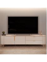 Rack Para Sala de Estar 75 Pol Orgânico Dion D05 Off White - Lyam Decor