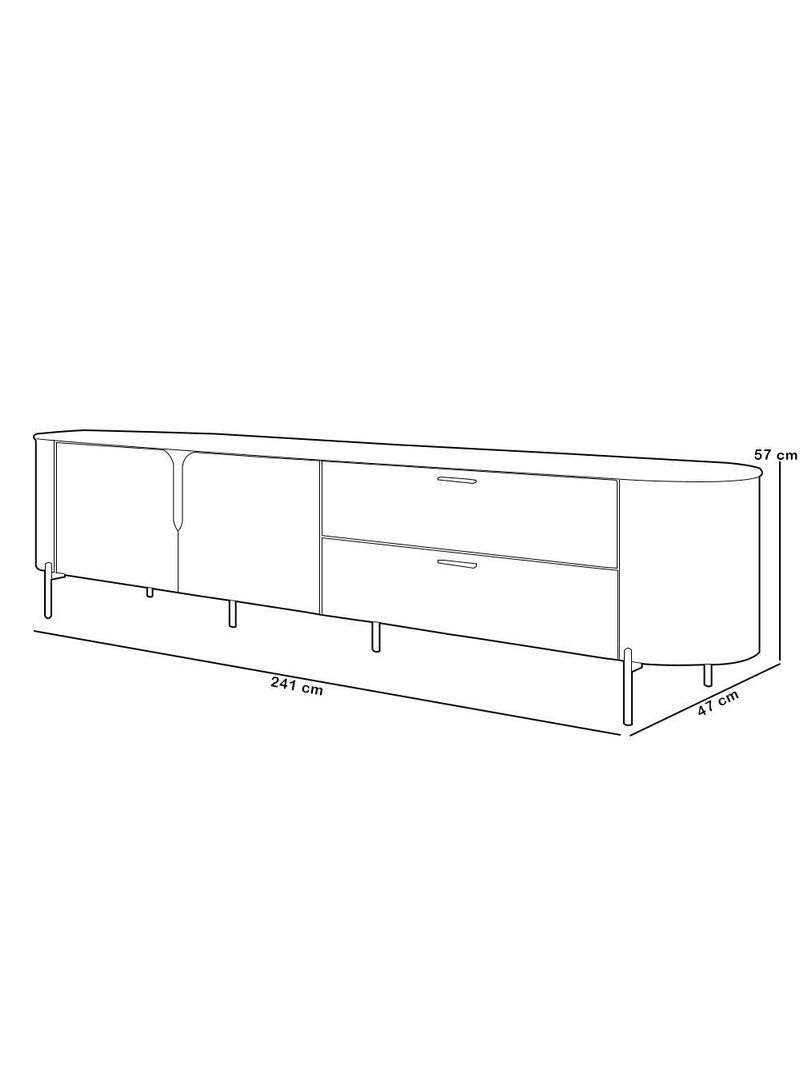 Rack Para Sala de Estar 75 Pol Orgânico Dion D05 Off White - Lyam Decor