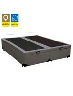 Cama Box Baú Queen Bipartido Sintético Serene Cinza 158x198x44
