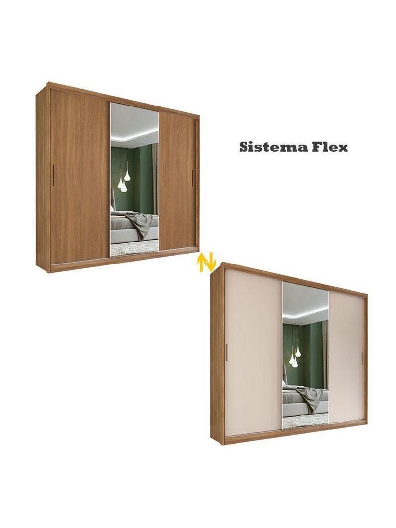 Cômoda London E Guarda Roupa Casal Dalila 32215 Amendola Off White Flex - Demóbile