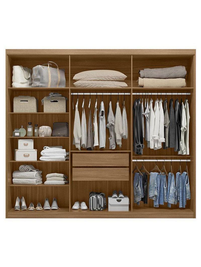 Cômoda London E Guarda Roupa Casal Dalila 32215 Amendola Off White Flex - Demóbile