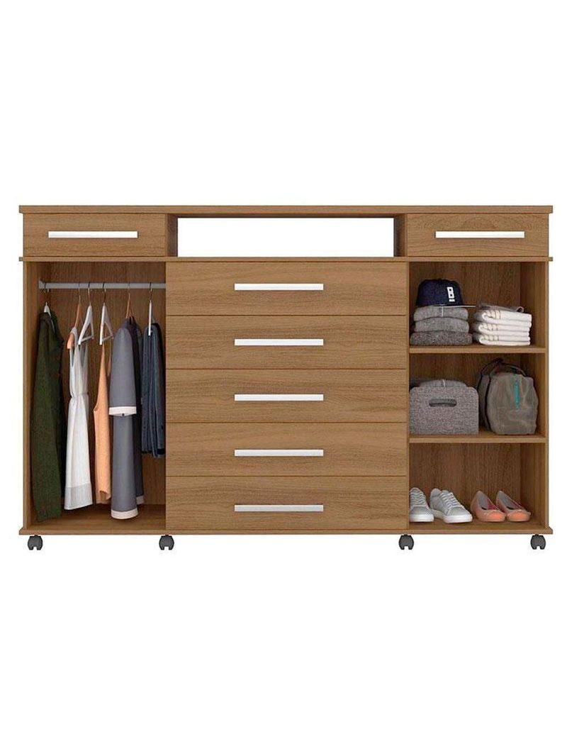 Cômoda London E Guarda Roupa Casal Dalila 32215 Amendola Off White Flex - Demóbile