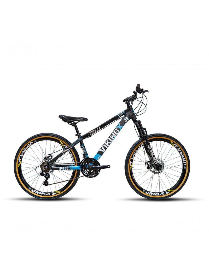 Bicicleta Vikingx Tuff 25/30 Aro 26 Vmaxx Freio A Disco Cambios Shimanos 21v Preto Azul