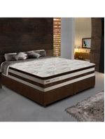 Box + Colchão de Molas Ensacadas Love Story Gazin 1,93m King Branco/Marrom