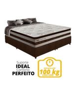 Box + Colchão de Molas Ensacadas Love Story Gazin 1,93m King Branco/Marrom