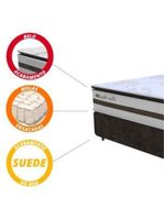 Box + Colchão de Molas Ensacadas Love Story Gazin 1,93m King Branco/Marrom