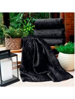 Cobertor Buettner Queen Flannel Plush 100% Poliéster Dupla Face 240mx260m Preto / Metal Escuro