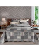 Cobre Leito Buettner Solteiro Microfibra Renove Estampado Áustria 2 Peças – Cinza
