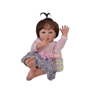 Bebê Reborn Menina Toda Em Vinil De Silicone Artesanal Cabelo Implantado fio a fio