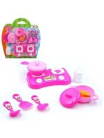 Kit Cozinha Fogao Panela Infantil Utensilios Talheres E Acessorios Rosa Meninas
