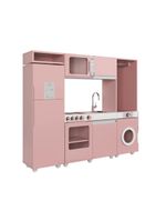 Cozinha Infantil Luli C/ Refrigerador, Fogão, Micro-ondas, Máq Lavar/tabua Passar Rose