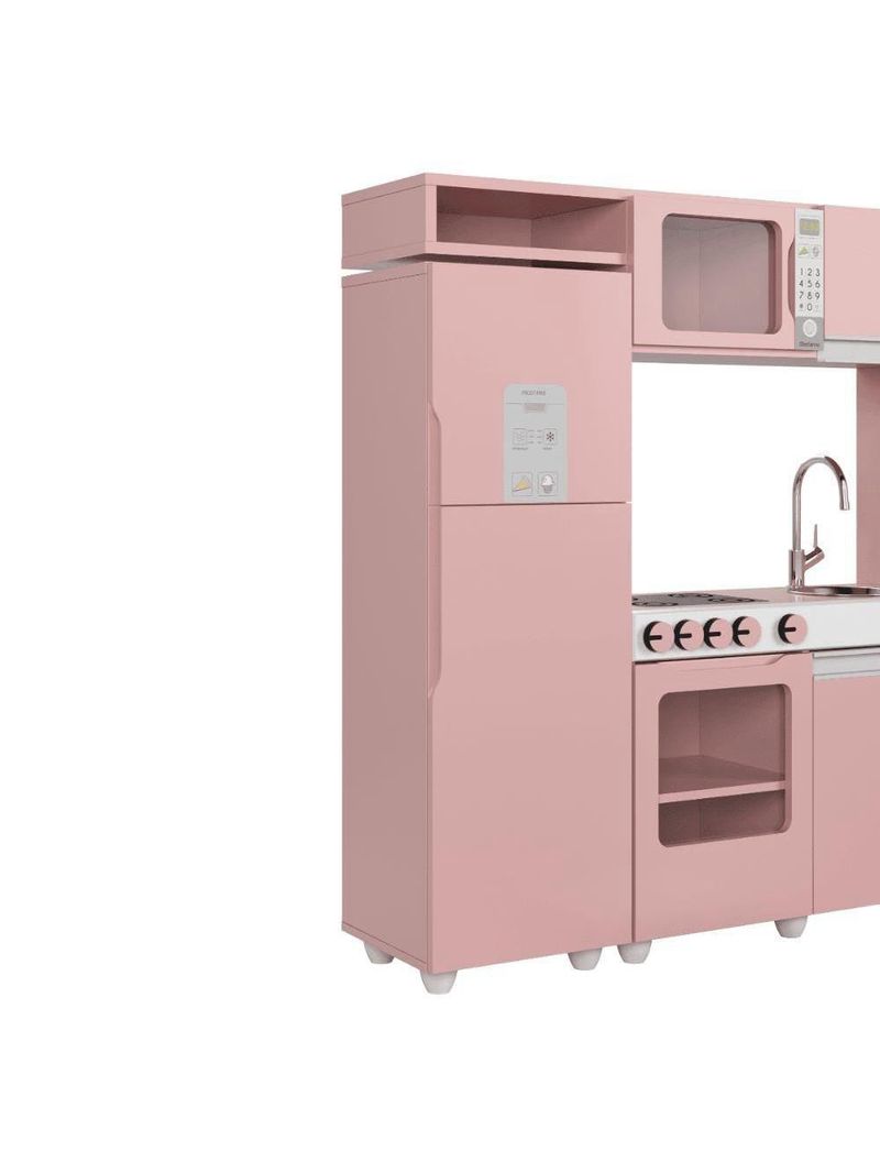 Cozinha Infantil Luli C/ Refrigerador, Fogão, Micro-ondas, Máq Lavar/tabua Passar Rose