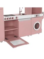 Cozinha Infantil Luli C/ Refrigerador, Fogão, Micro-ondas, Máq Lavar/tabua Passar Rose