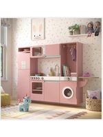 Cozinha Infantil Luli C/ Refrigerador, Fogão, Micro-ondas, Máq Lavar/tabua Passar Rose