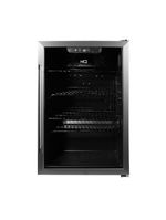 Cervejeira Expositor Vertical HQ Vidro Duplo 125 Litros Preta E Inox HQ-125CEVPV 220V