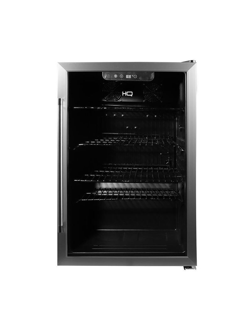 Cervejeira Expositor Vertical HQ Vidro Duplo 125 Litros Preta E Inox HQ-125CEVPV 220V