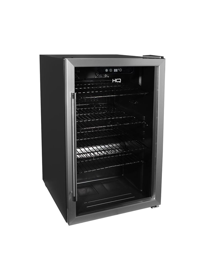 Cervejeira Expositor Vertical HQ Vidro Duplo 125 Litros Preta E Inox HQ-125CEVPV 220V