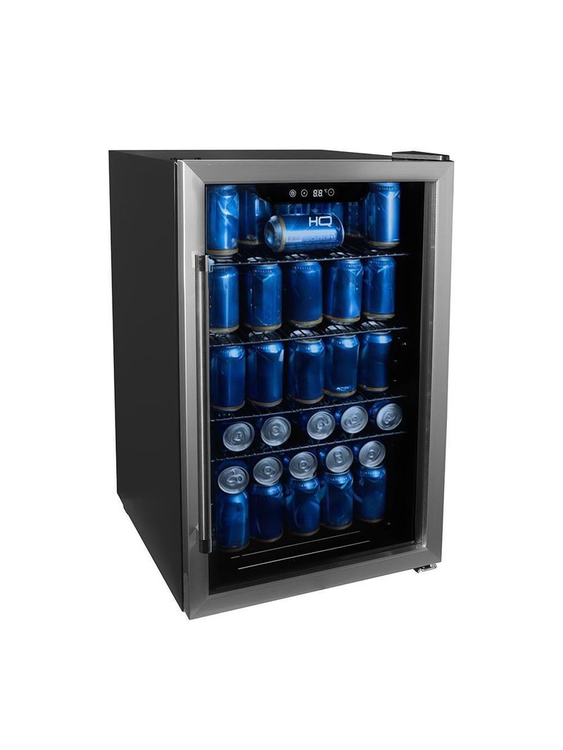 Cervejeira Expositor Vertical HQ Vidro Duplo 125 Litros Preta E Inox HQ-125CEVPV 220V