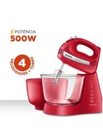 Batedeira Mondial Bella Massa Inox B-55-R – 127V – Vermelho/Inox