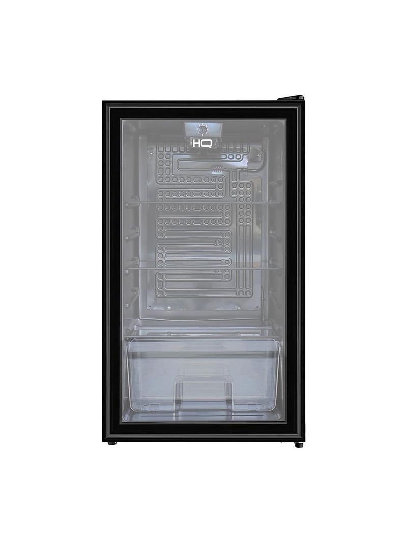 Frigobar Expositor Vertical HQ Vidro Duplo 95 Litros Preto HQ-95FBPV 220V