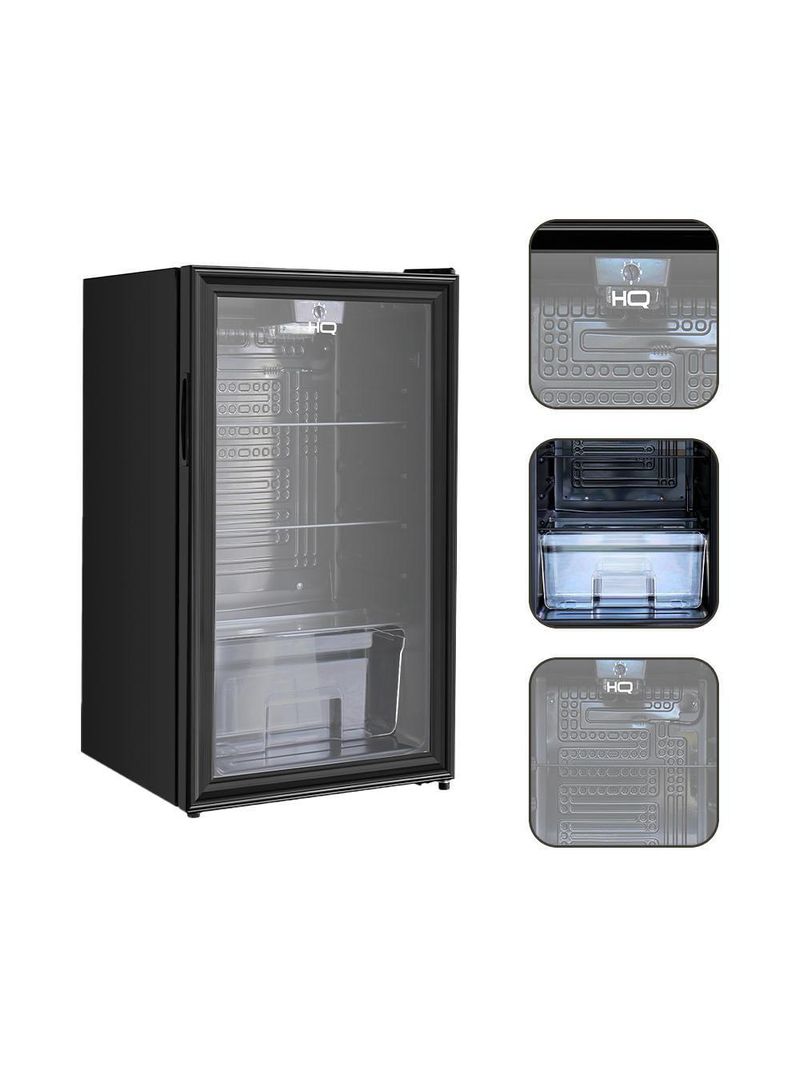 Frigobar Expositor Vertical HQ Vidro Duplo 95 Litros Preto HQ-95FBPV 220V