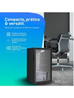 Frigobar Expositor Vertical HQ Vidro Duplo 95 Litros Preto HQ-95FBPV 220V