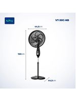Ventilador Coluna Mondial - Turbo 06 Pás - Vt-30c-nb Vent 30cm Vt-30c-nb 127v/60hz Turbo Coluna