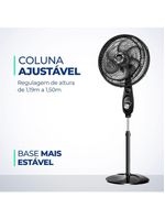 Ventilador Coluna Mondial - Turbo 06 Pás - Vt-30c-nb Vent 30cm Vt-30c-nb 127v/60hz Turbo Coluna