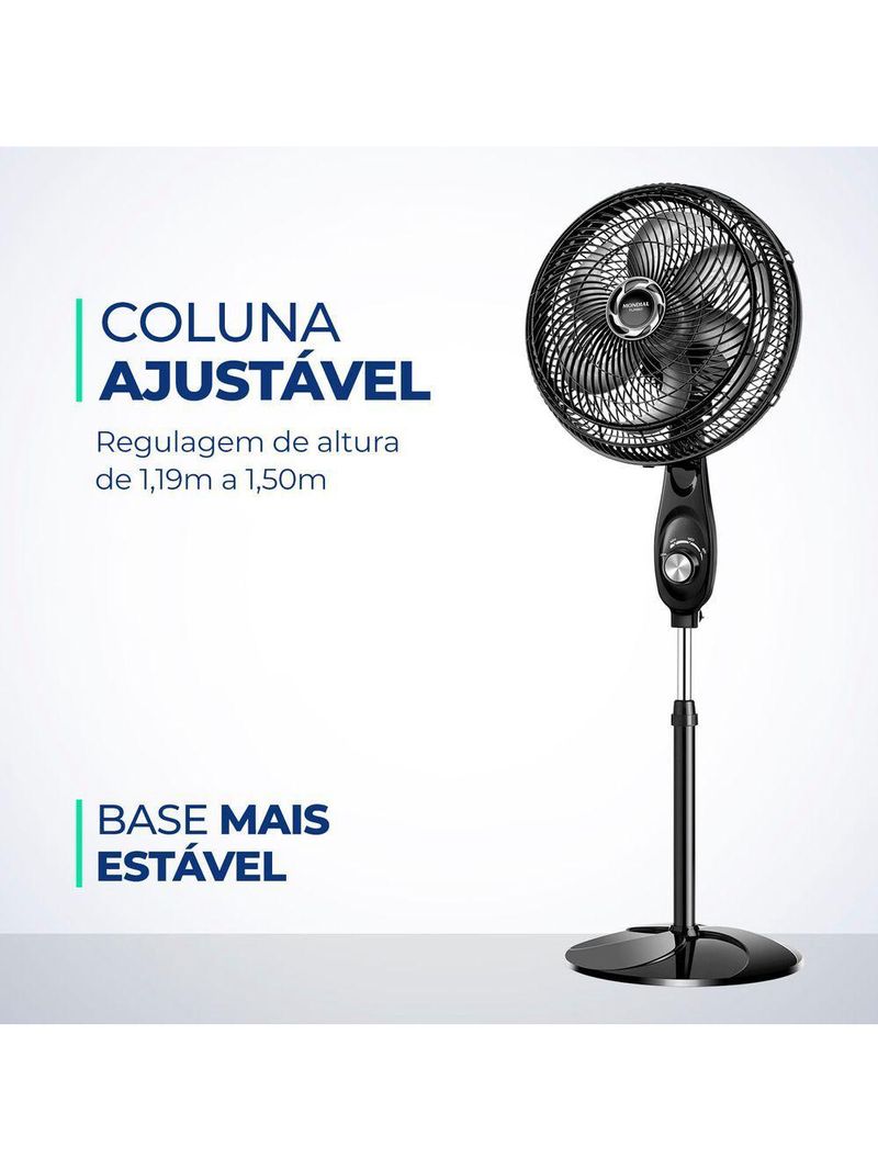 Ventilador Coluna Mondial - Turbo 06 Pás - Vt-30c-nb Vent 30cm Vt-30c-nb 127v/60hz Turbo Coluna