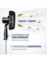 Ventilador Coluna Mondial - Turbo 06 Pás - Vt-30c-nb Vent 30cm Vt-30c-nb 127v/60hz Turbo Coluna