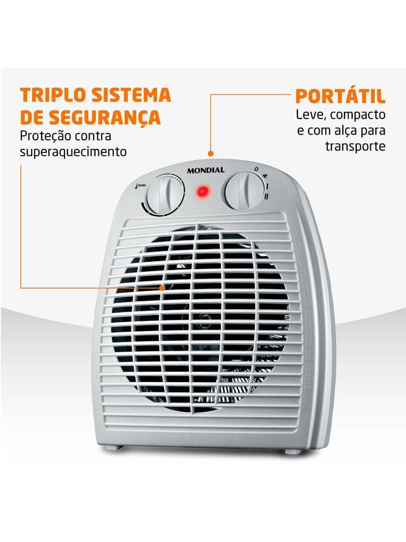 Aquecedor de Ar Mondial A-08 Cinza 127V