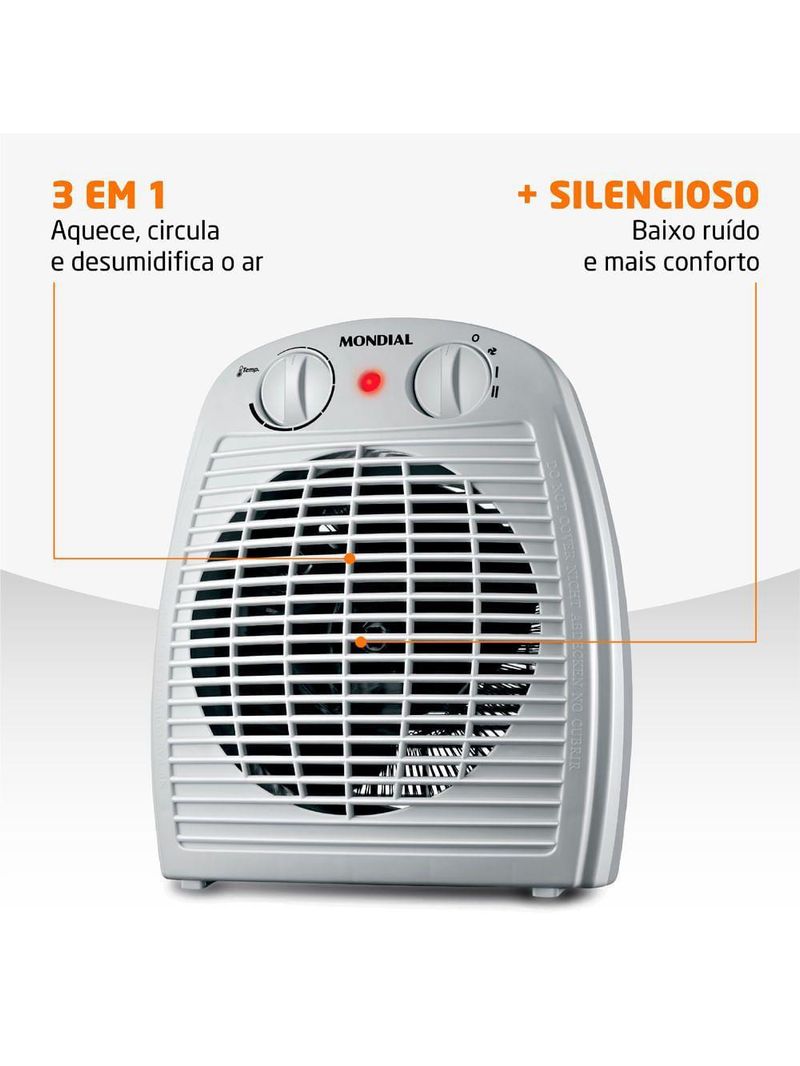 Aquecedor de Ar Mondial A-08 Cinza 127V