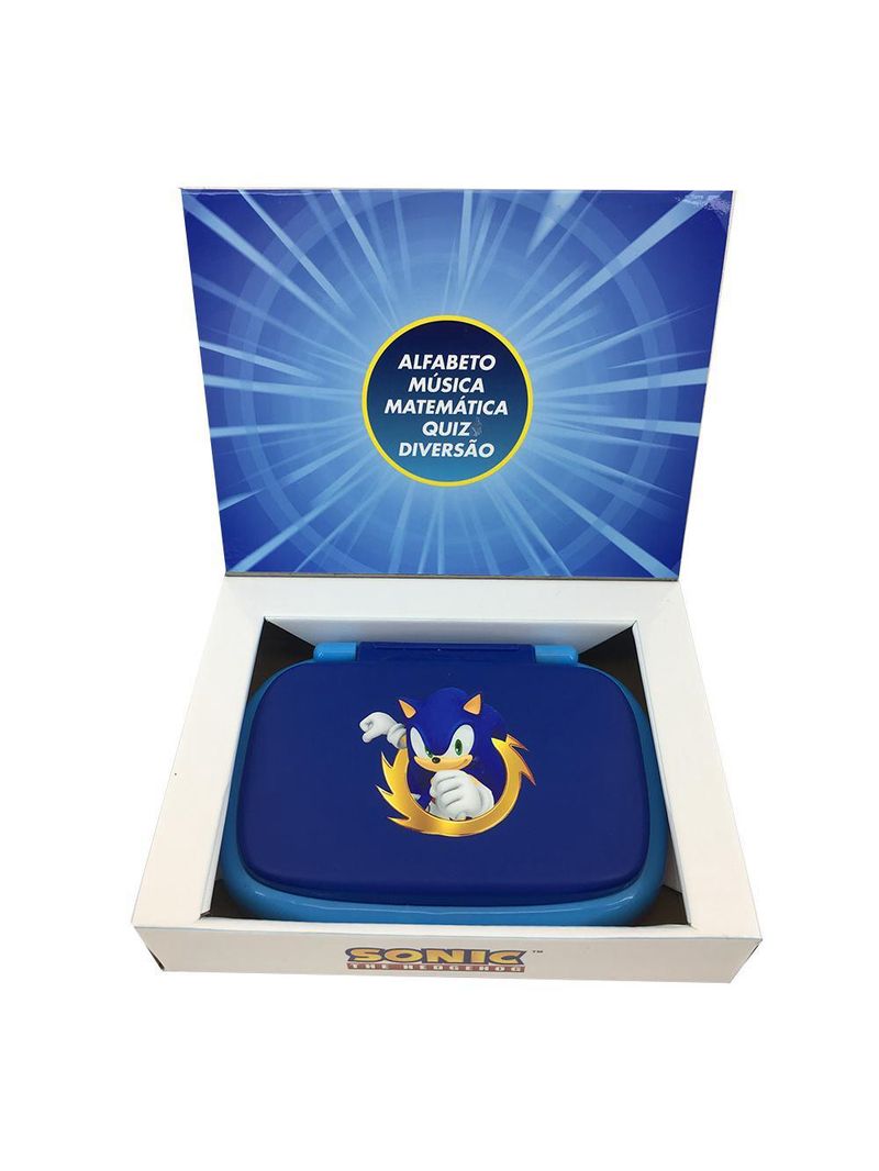 Kit Laptop Infantil Educativo Candide Sonic Bilíngue + 1 Fidget Spinner Sortido