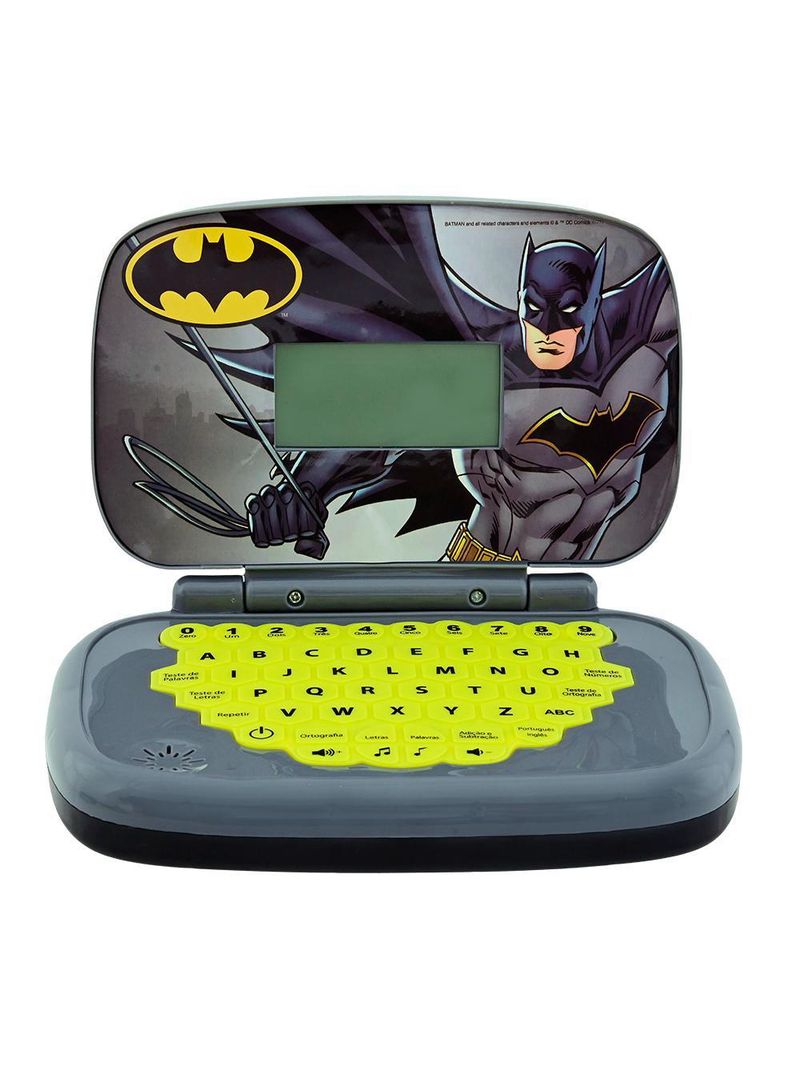 Kit Laptop Infantil Educativo Candide Batman Bilíngue + 1 Fidget Spinner Sortido