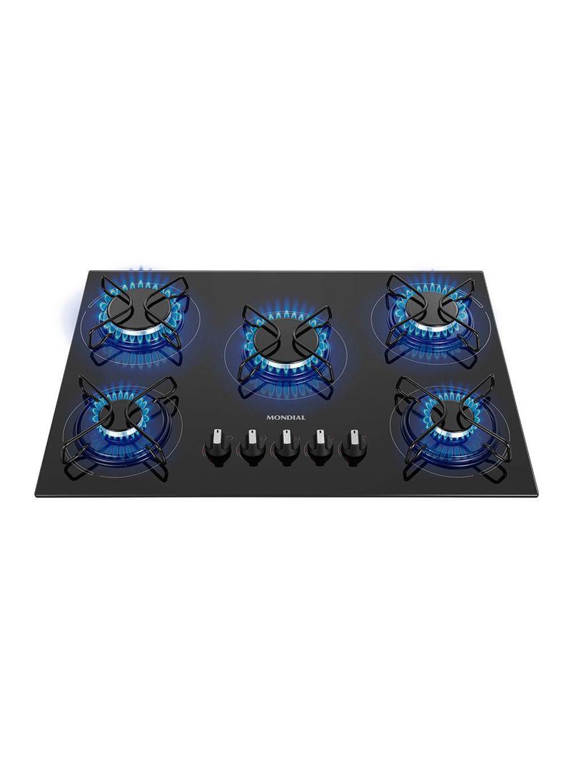 Cooktop A Gás 5 Bocas Mondial CTG-02 Preto/Prata - Bivolt
