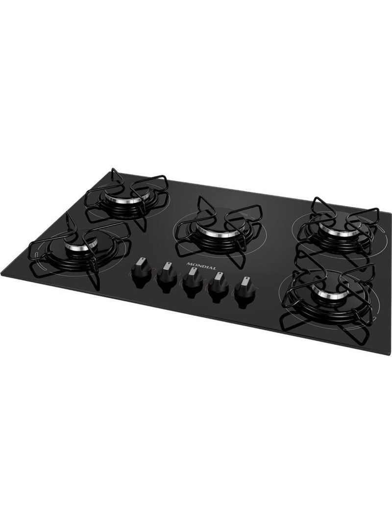Cooktop A Gás 5 Bocas Mondial CTG-02 Preto/Prata - Bivolt