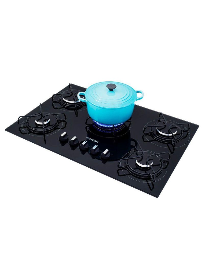 Cooktop A Gás 5 Bocas Mondial CTG-02 Preto/Prata - Bivolt