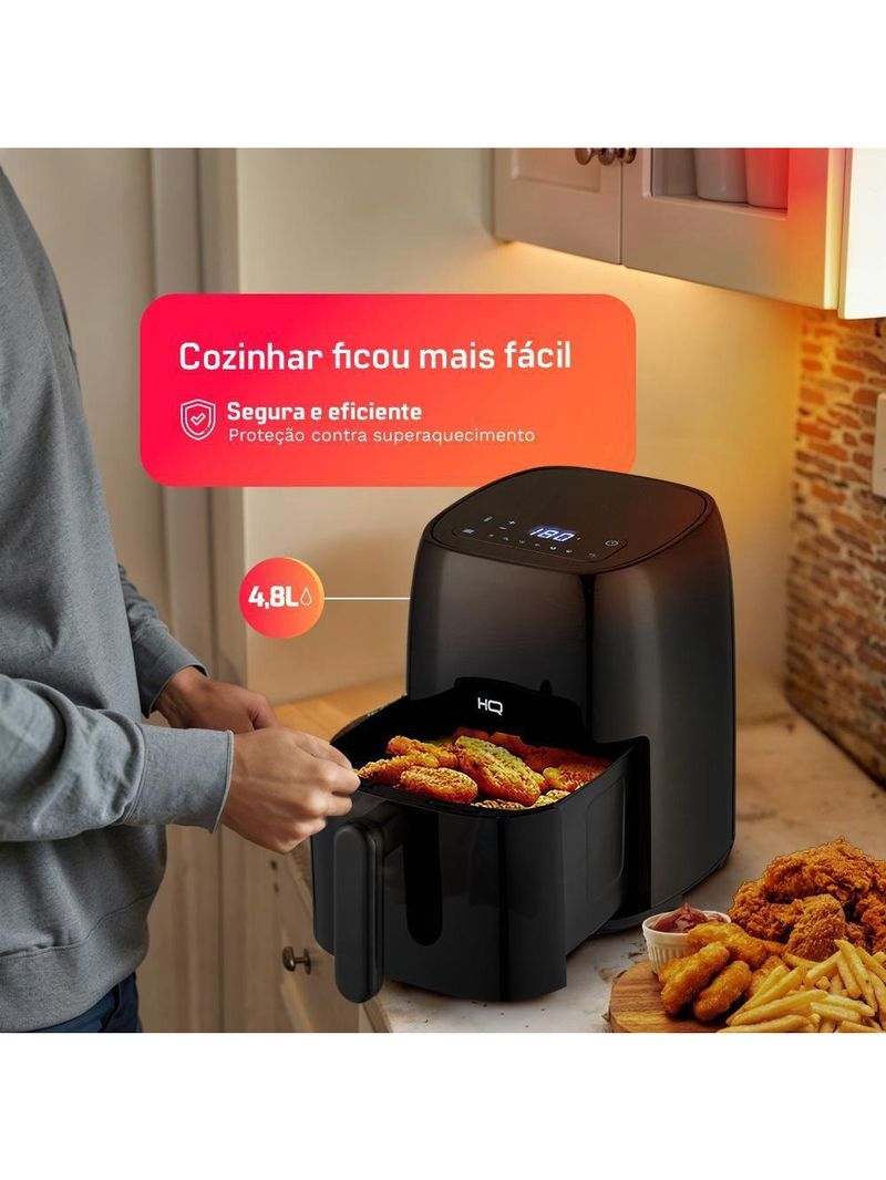 Fritadeira Sem óleo Airfryer HQ Digital Preto 4,8L HQ-AF48LDP 110V