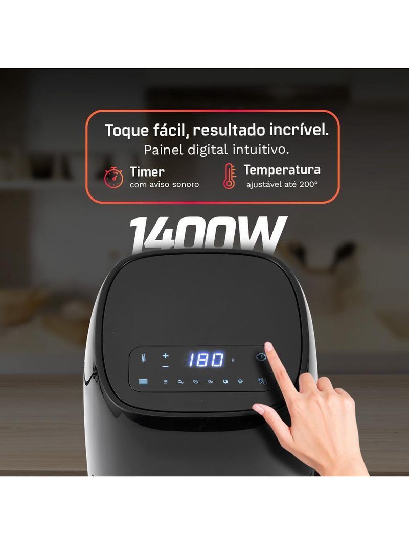 Fritadeira Sem óleo Airfryer HQ Digital Preto 4,8L HQ-AF48LDP 110V