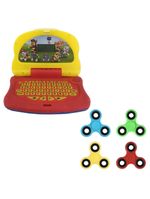 Kit Laptop Infantil Educativo Candide Patrulha Canina Adventure Tech Bilíngue + 1 Fidget Spinner Sortido