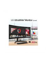 Monitor LG UltraWide Curvo Tela VA de 34” WQHD 3440 x 1440 21:9 sRGB 99% HDR10 PBP 100Hz AMD FreeSync 34WR50QC-B