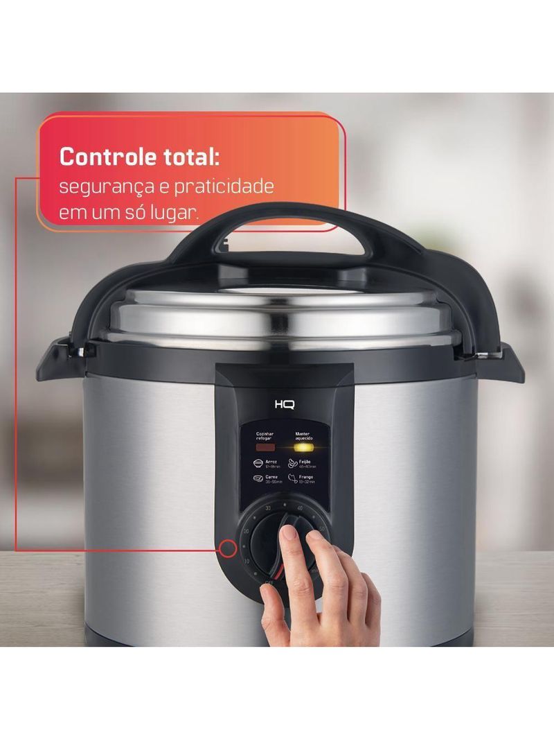 Panela De Pressão Elétrica Multifuncional HQ 5 Litros Inox HQ-Y5MI 110V